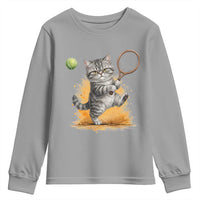 Funny Grumpy Cat Tennis Player Youth Sweatshirt Gift For Tennis Fans - Wonder Print Shop