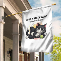 Just A Kitty Who Smashes Balls Garden Flag Funny Tennis Cat Gift - Wonder Print Shop