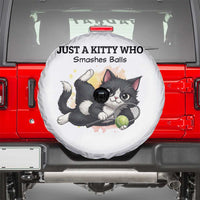 Just A Kitty Who Smashes Balls Spare Tire Cover Funny Tennis Cat Gift - Wonder Print Shop