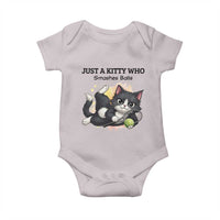 Just A Kitty Who Smashes Balls Baby Onesie Funny Tennis Cat Gift - Wonder Print Shop