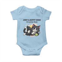 Just A Kitty Who Smashes Balls Baby Onesie Funny Tennis Cat Gift - Wonder Print Shop