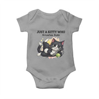 Just A Kitty Who Smashes Balls Baby Onesie Funny Tennis Cat Gift - Wonder Print Shop