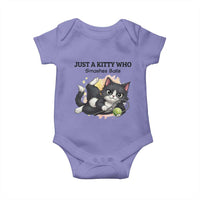 Just A Kitty Who Smashes Balls Baby Onesie Funny Tennis Cat Gift - Wonder Print Shop