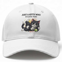 Just A Kitty Who Smashes Balls Baseball Cap Funny Tennis Cat Gift