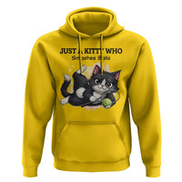 Just A Kitty Who Smashes Balls Hoodie Funny Tennis Cat Gift - Wonder Print Shop