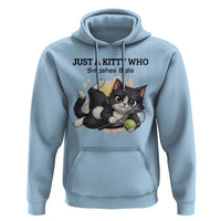 Just A Kitty Who Smashes Balls Hoodie Funny Tennis Cat Gift - Wonder Print Shop