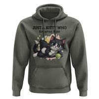 Just A Kitty Who Smashes Balls Hoodie Funny Tennis Cat Gift - Wonder Print Shop