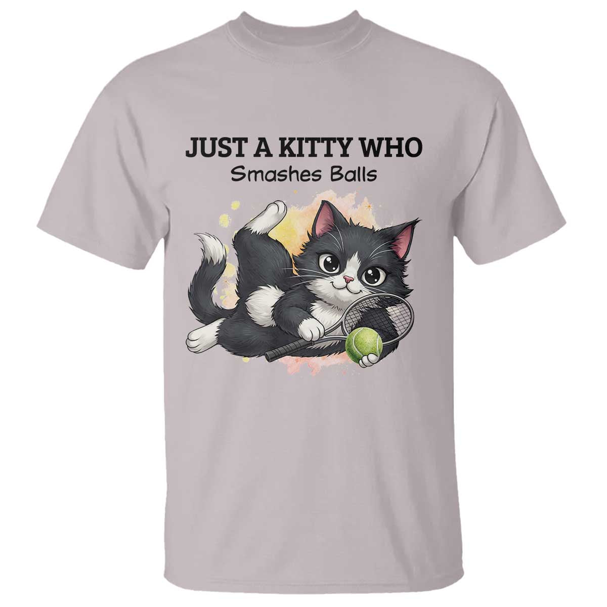 Just A Kitty Who Smashes Balls T Shirt Funny Tennis Cat Gift - Wonder Print Shop