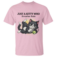Just A Kitty Who Smashes Balls T Shirt Funny Tennis Cat Gift - Wonder Print Shop