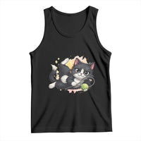 Just A Kitty Who Smashes Balls Tank Top Funny Tennis Cat Gift - Wonder Print Shop