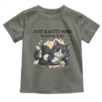 Just A Kitty Who Smashes Balls Toddler T Shirt Funny Tennis Cat Gift - Wonder Print Shop