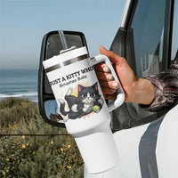 Just A Kitty Who Smashes Balls Tumbler With Handle Funny Tennis Cat Gift - Wonder Print Shop
