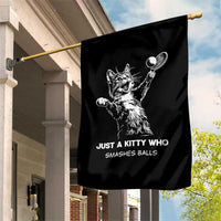 Funny Cat Plays Tennis Garden Flag Just A Kitty Who Smashes Balls - Wonder Print Shop