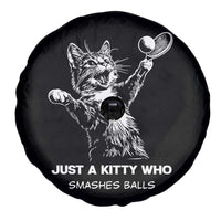 Funny Cat Plays Tennis Spare Tire Cover Just A Kitty Who Smashes Balls - Wonder Print Shop