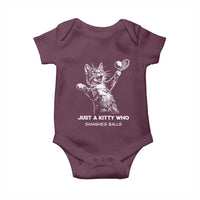Funny Cat Plays Tennis Baby Onesie Just A Kitty Who Smashes Balls - Wonder Print Shop