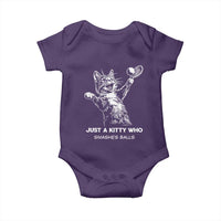 Funny Cat Plays Tennis Baby Onesie Just A Kitty Who Smashes Balls - Wonder Print Shop