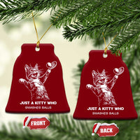 Funny Cat Plays Tennis Ceramic Ornament Just A Kitty Who Smashes Balls - Wonder Print Shop