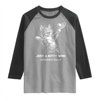 Funny Cat Plays Tennis Raglan Shirt Just A Kitty Who Smashes Balls - Wonder Print Shop