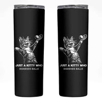 Funny Cat Plays Tennis Skinny Tumbler Just A Kitty Who Smashes Balls - Wonder Print Shop