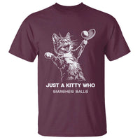 Funny Cat Plays Tennis T Shirt Just A Kitty Who Smashes Balls - Wonder Print Shop