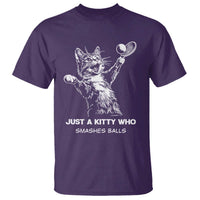 Funny Cat Plays Tennis T Shirt Just A Kitty Who Smashes Balls - Wonder Print Shop