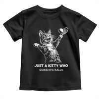 Funny Cat Plays Tennis Toddler T Shirt Just A Kitty Who Smashes Balls - Wonder Print Shop