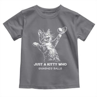 Funny Cat Plays Tennis Toddler T Shirt Just A Kitty Who Smashes Balls - Wonder Print Shop
