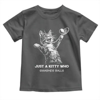 Funny Cat Plays Tennis Toddler T Shirt Just A Kitty Who Smashes Balls - Wonder Print Shop