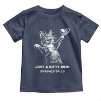 Funny Cat Plays Tennis Toddler T Shirt Just A Kitty Who Smashes Balls - Wonder Print Shop