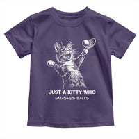 Funny Cat Plays Tennis Toddler T Shirt Just A Kitty Who Smashes Balls - Wonder Print Shop
