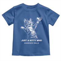 Funny Cat Plays Tennis Toddler T Shirt Just A Kitty Who Smashes Balls - Wonder Print Shop