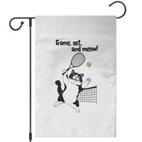 Funny Chubby Cat Tennis Garden Flag Game Set And Meow - Wonder Print Shop