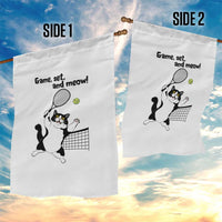 Funny Chubby Cat Tennis Garden Flag Game Set And Meow - Wonder Print Shop