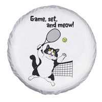 Funny Chubby Cat Tennis Spare Tire Cover Game Set And Meow - Wonder Print Shop