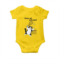Funny Chubby Cat Tennis Baby Onesie Game Set And Meow - Wonder Print Shop