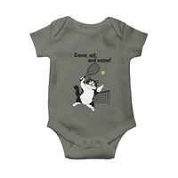 Funny Chubby Cat Tennis Baby Onesie Game Set And Meow - Wonder Print Shop