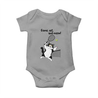 Funny Chubby Cat Tennis Baby Onesie Game Set And Meow - Wonder Print Shop