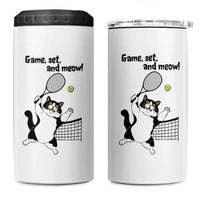 Funny Chubby Cat Tennis 4 in 1 Can Cooler Tumbler Game Set And Meow - Wonder Print Shop