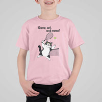Funny Chubby Cat Tennis T Shirt For Kid Game Set And Meow - Wonder Print Shop