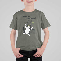 Funny Chubby Cat Tennis T Shirt For Kid Game Set And Meow - Wonder Print Shop