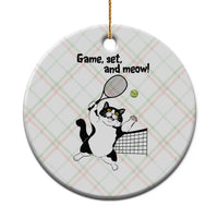 Funny Chubby Cat Tennis Ceramic Ornament Game Set And Meow - Wonder Print Shop