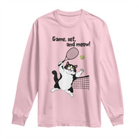 Funny Chubby Cat Tennis Long Sleeve Shirt Game Set And Meow - undefined