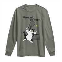 Funny Chubby Cat Tennis Long Sleeve Shirt Game Set And Meow - undefined