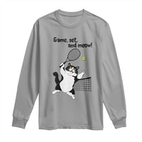 Funny Chubby Cat Tennis Long Sleeve Shirt Game Set And Meow - undefined