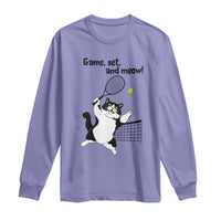 Funny Chubby Cat Tennis Long Sleeve Shirt Game Set And Meow - undefined