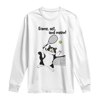Funny Chubby Cat Tennis Long Sleeve Shirt Game Set And Meow - undefined