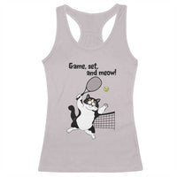 Funny Chubby Cat Tennis Racerback Tank Top Game Set And Meow - Wonder Print Shop