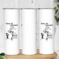 Funny Chubby Cat Tennis Skinny Tumbler Game Set And Meow - Wonder Print Shop
