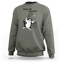 Funny Chubby Cat Tennis Sweatshirt Game Set And Meow - Wonder Print Shop
