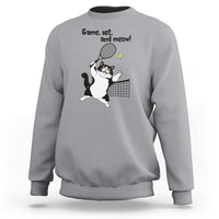 Funny Chubby Cat Tennis Sweatshirt Game Set And Meow - Wonder Print Shop